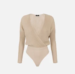 Body in viscosa e lurex a costine