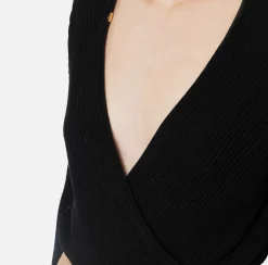 Body in viscosa e lurex a costine
