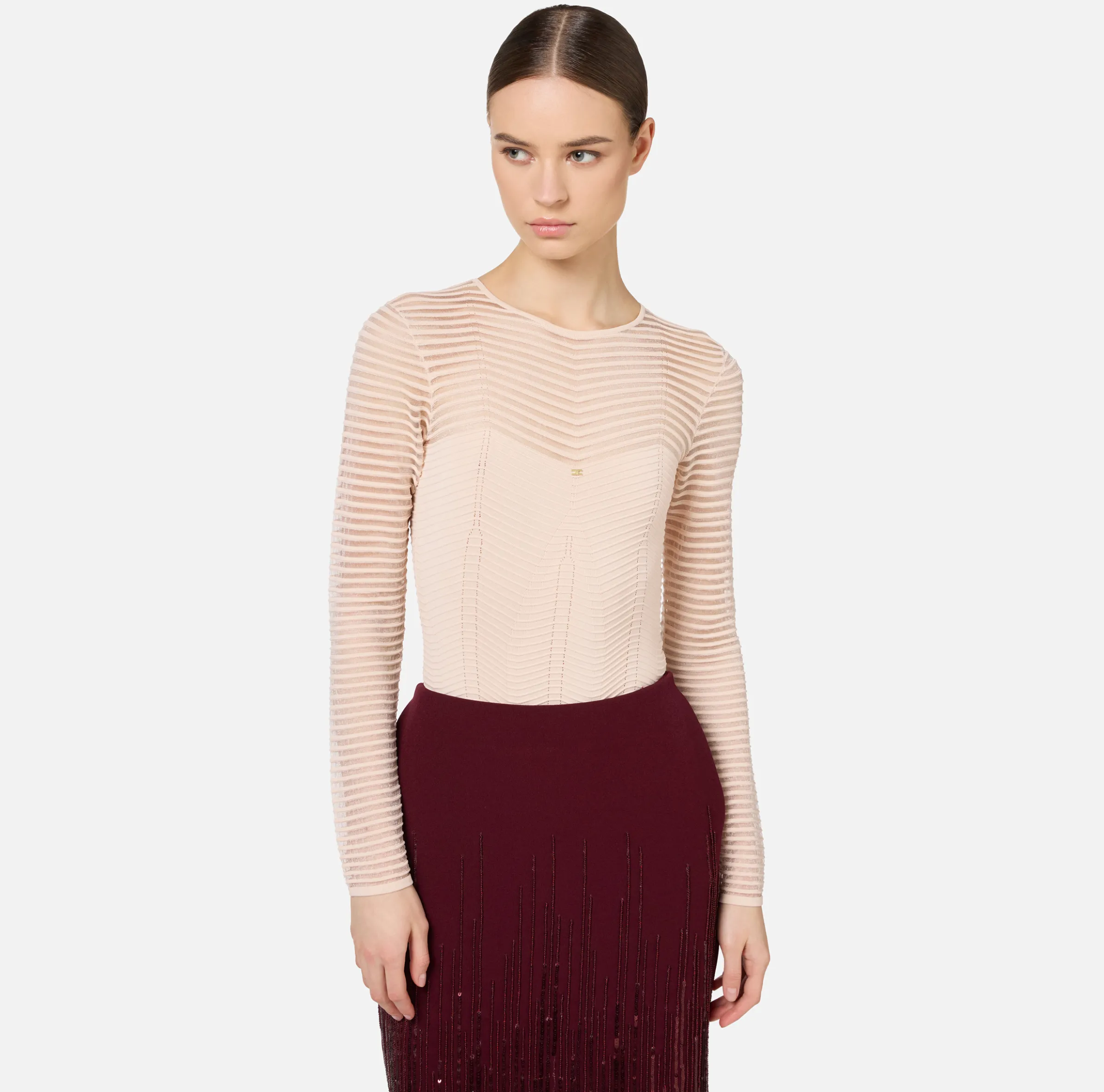 Body in viscosa motivo chevron