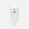 Body in viscosa punto rete con intarsio