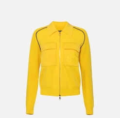Bomber in viscosa con patch logo