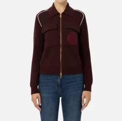Bomber in viscosa con patch logo