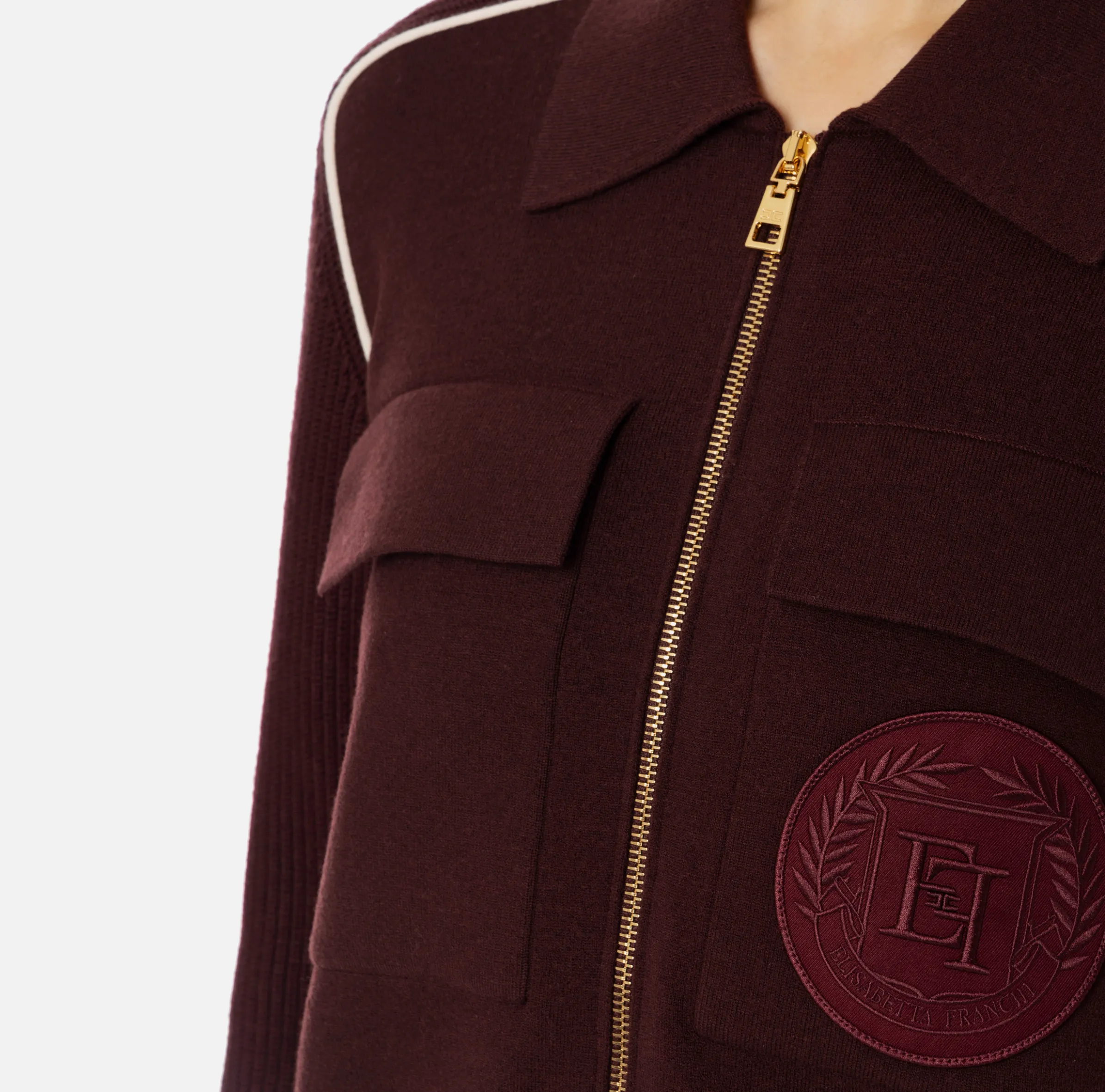 Bomber in viscosa con patch logo