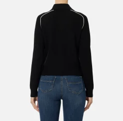Bomber in viscosa con patch logo