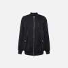 Bomber over in nylon satin con logo