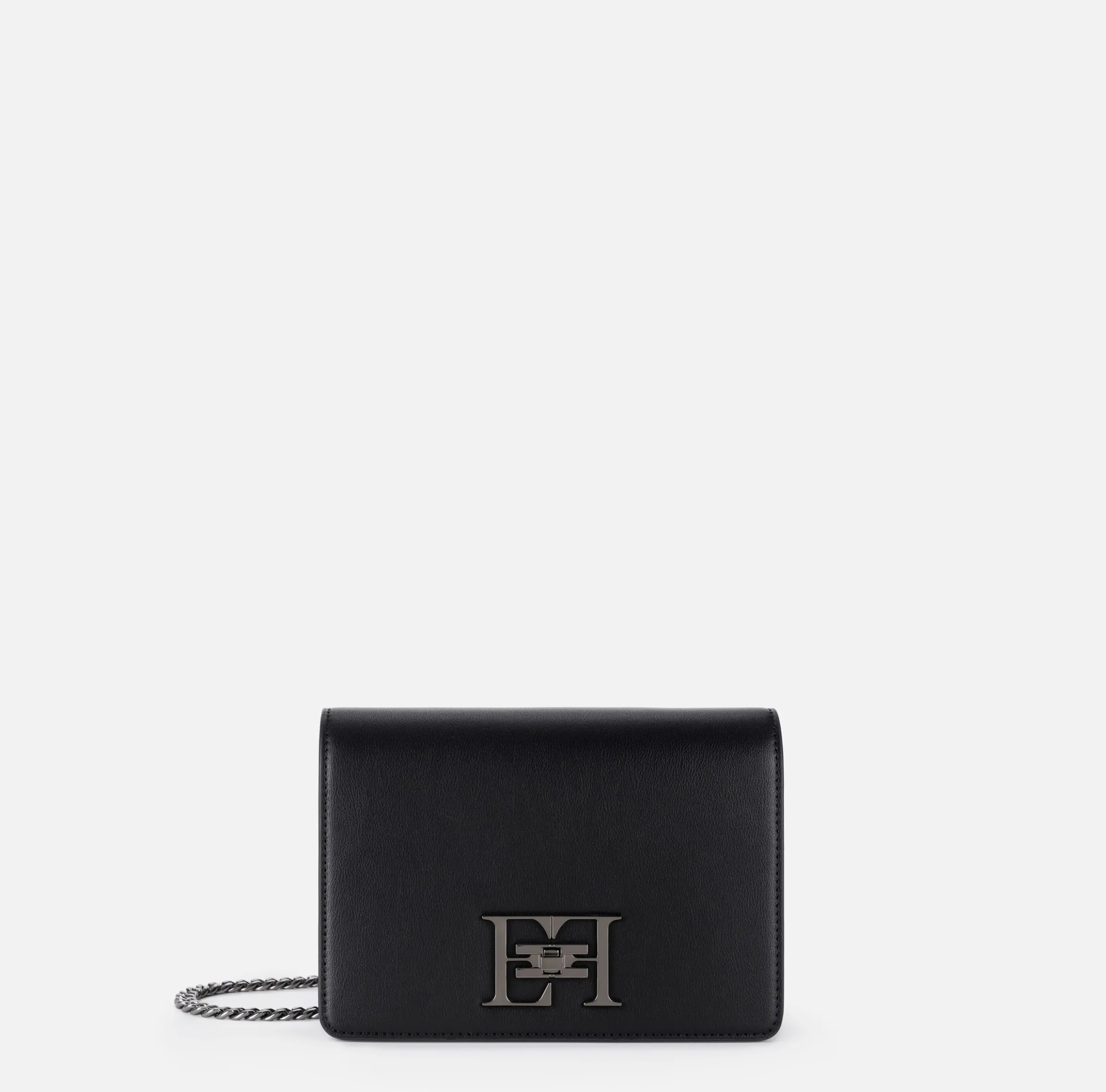 Borsa a tracolla con girello logo in metallo