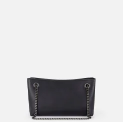 Borsa a tracolla con scudetto in metallo silver