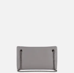 Borsa a tracolla con scudetto in metallo silver