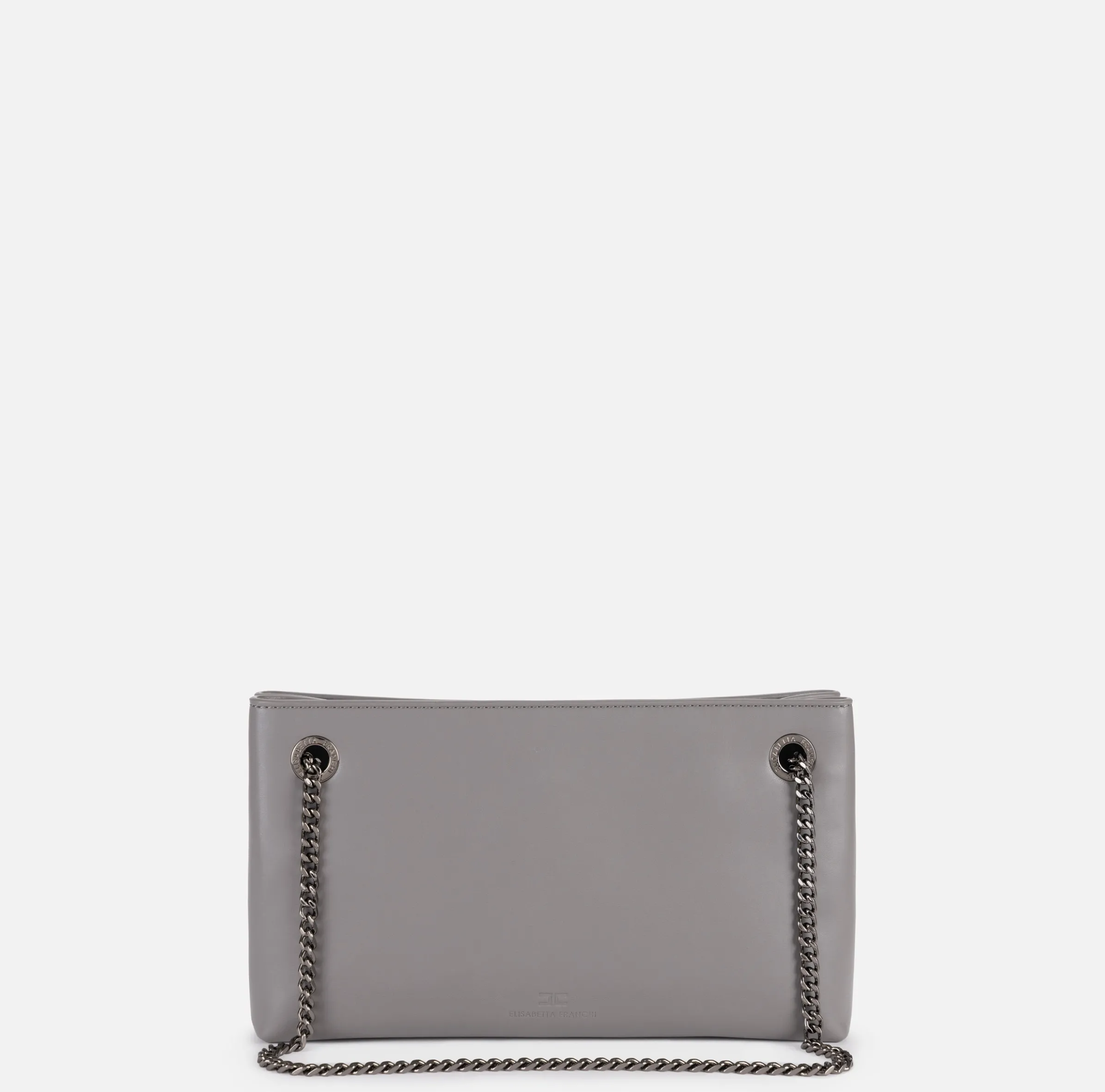 Borsa a tracolla con scudetto in metallo silver