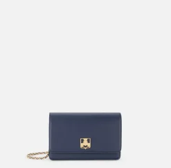 Borsa a tracolla in materiale sintetico con placca logo