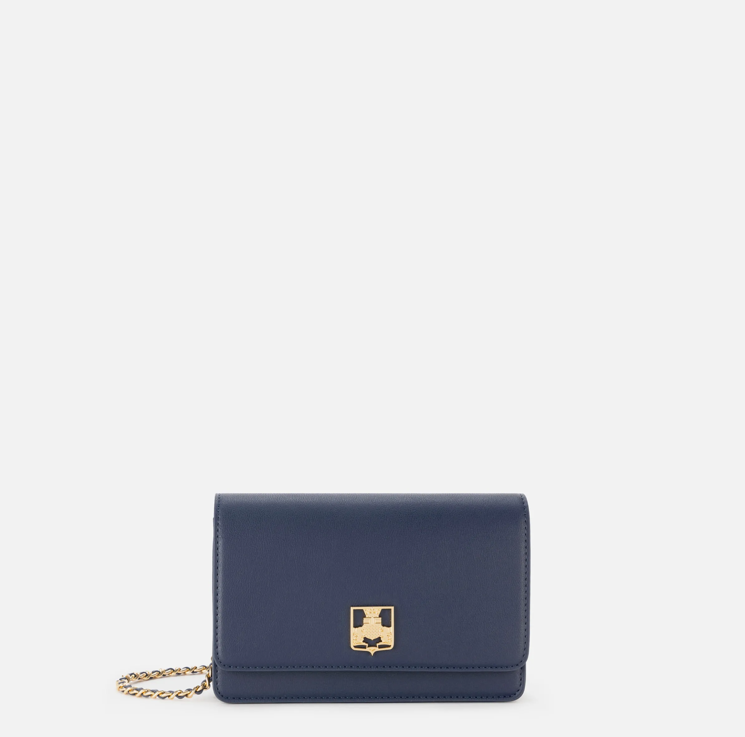 Borsa a tracolla in materiale sintetico con placca logo