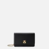 Borsa a tracolla in materiale sintetico con placca logo