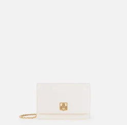 Borsa a tracolla in materiale sintetico con placca logo