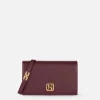 Borsa a tracolla in nappa con placca logo