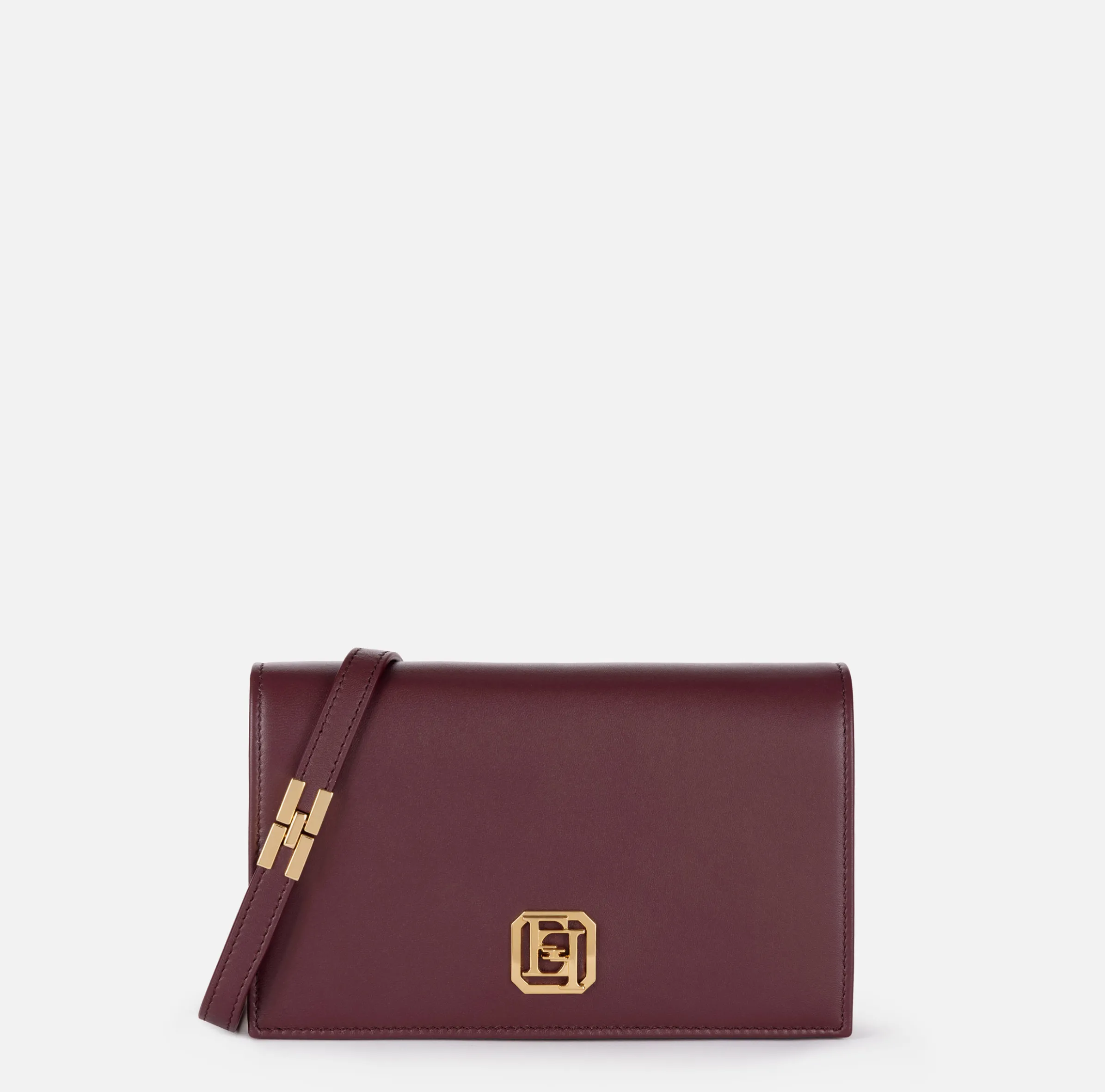 Borsa a tracolla in nappa con placca logo