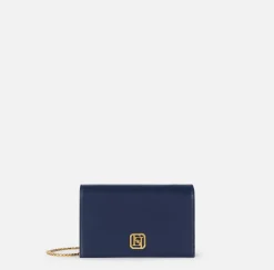 Borsa a tracolla in nappa con placca logo