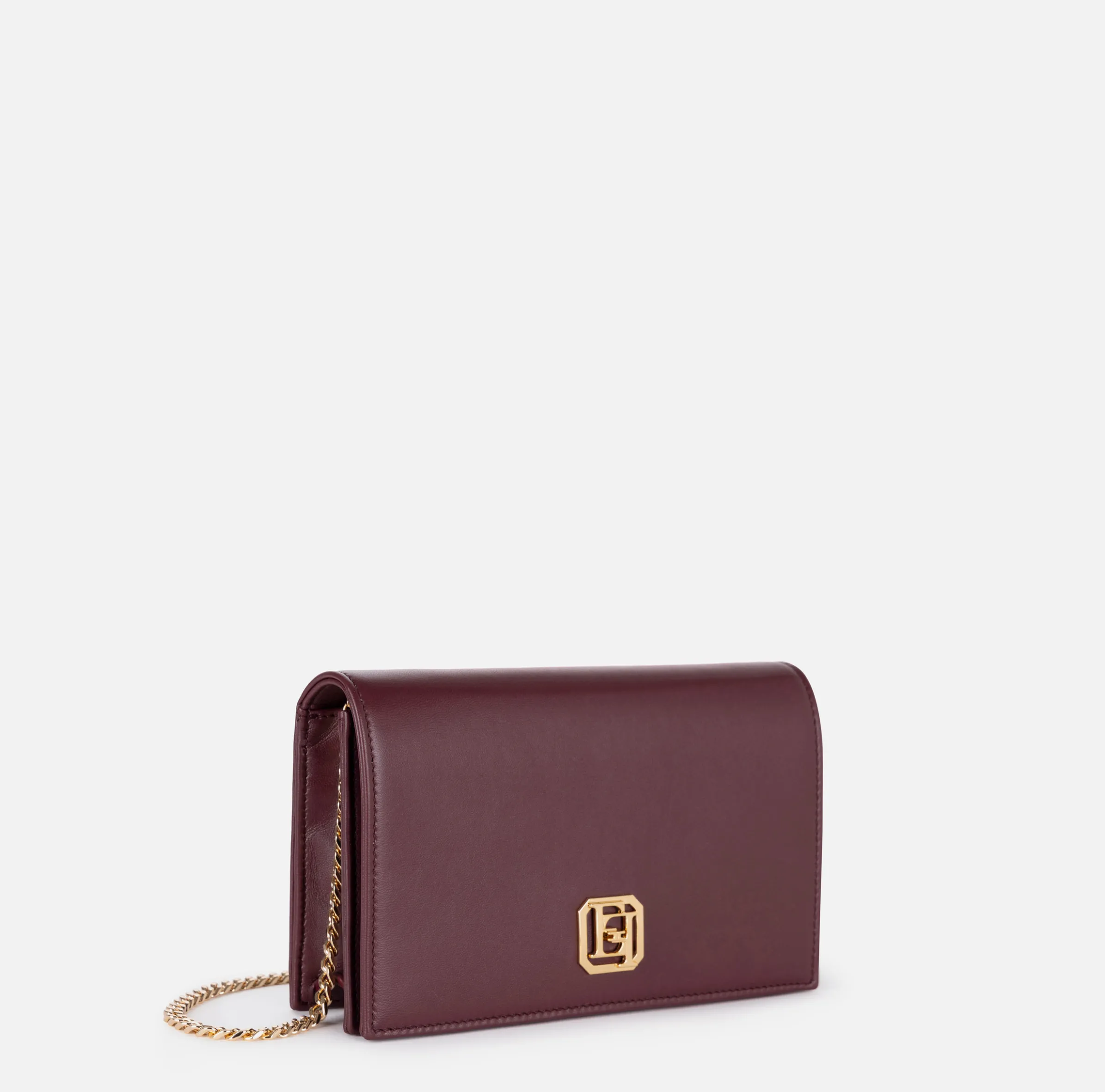 Borsa a tracolla in nappa con placca logo