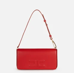 Borsa a tracolla in pelle con logo embossed