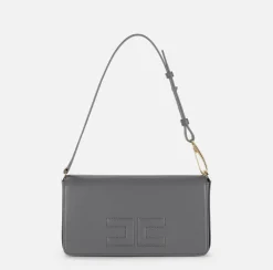 Borsa a tracolla in pelle con logo embossed