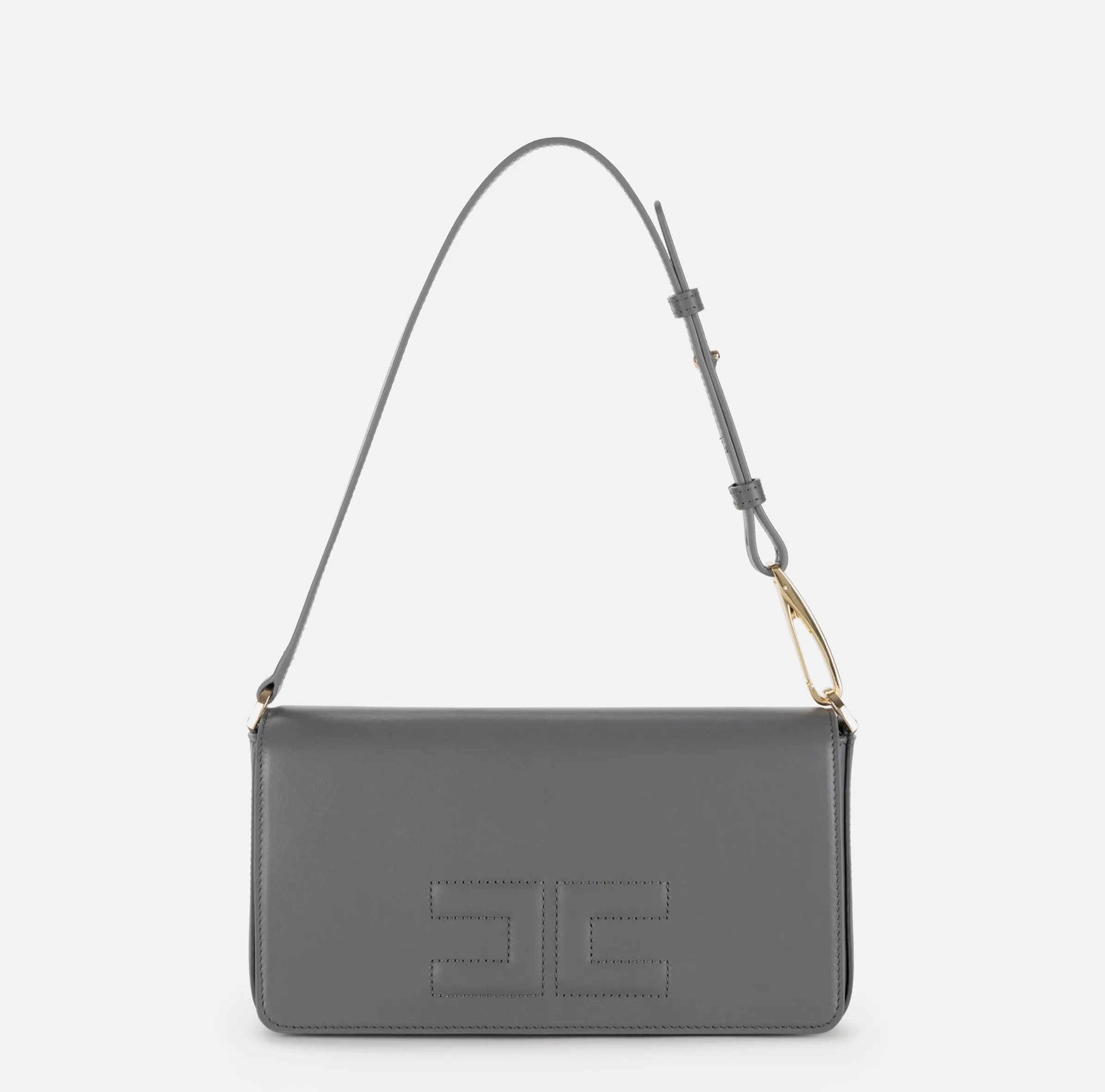 Borsa a tracolla in pelle con logo embossed