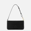 Borsa a tracolla in pelle con logo embossed