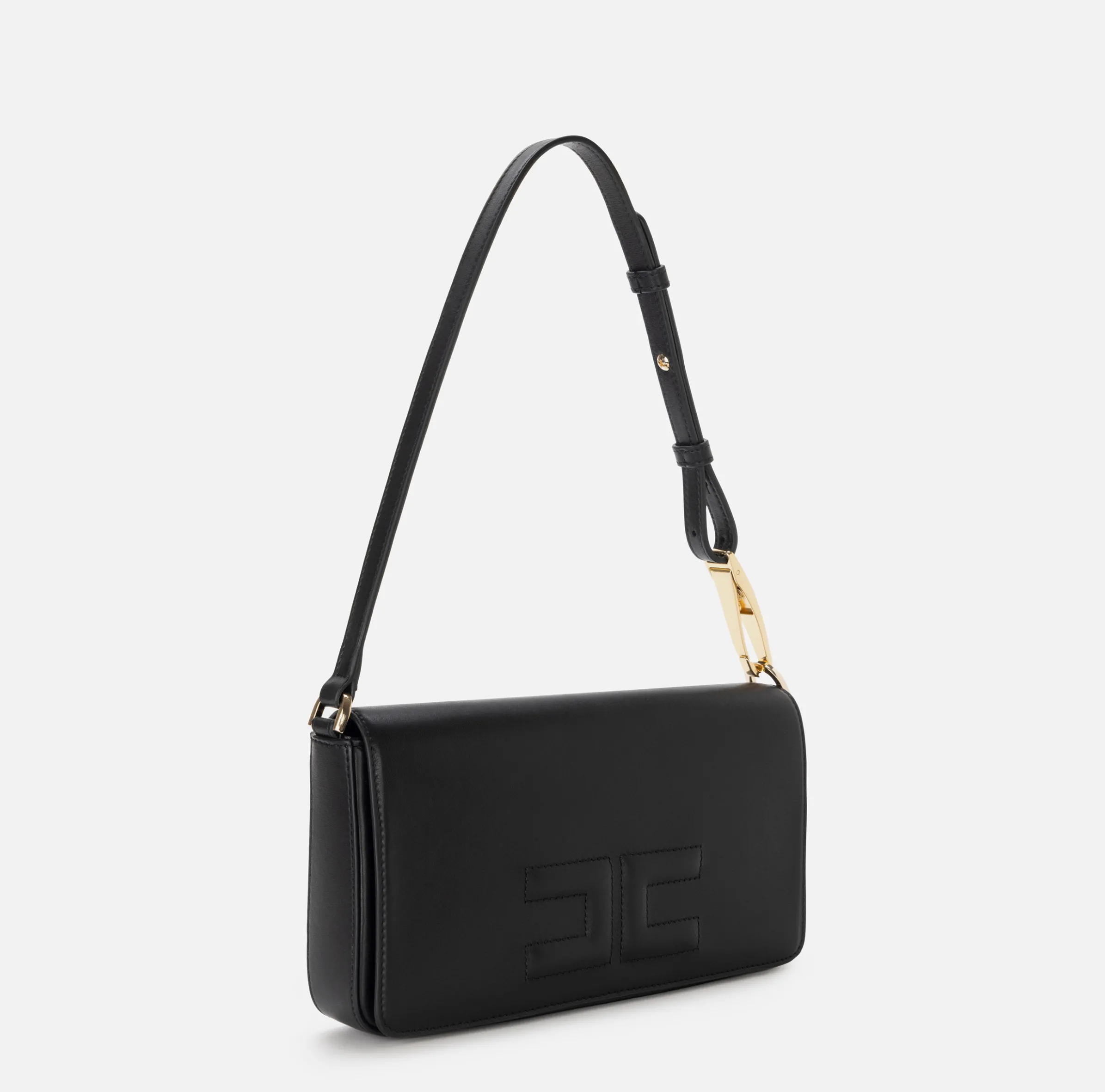 Borsa a tracolla in pelle con logo embossed