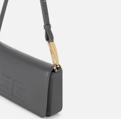 Borsa a tracolla in pelle con logo embossed
