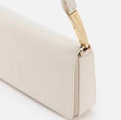 Borsa a tracolla in pelle con logo embossed