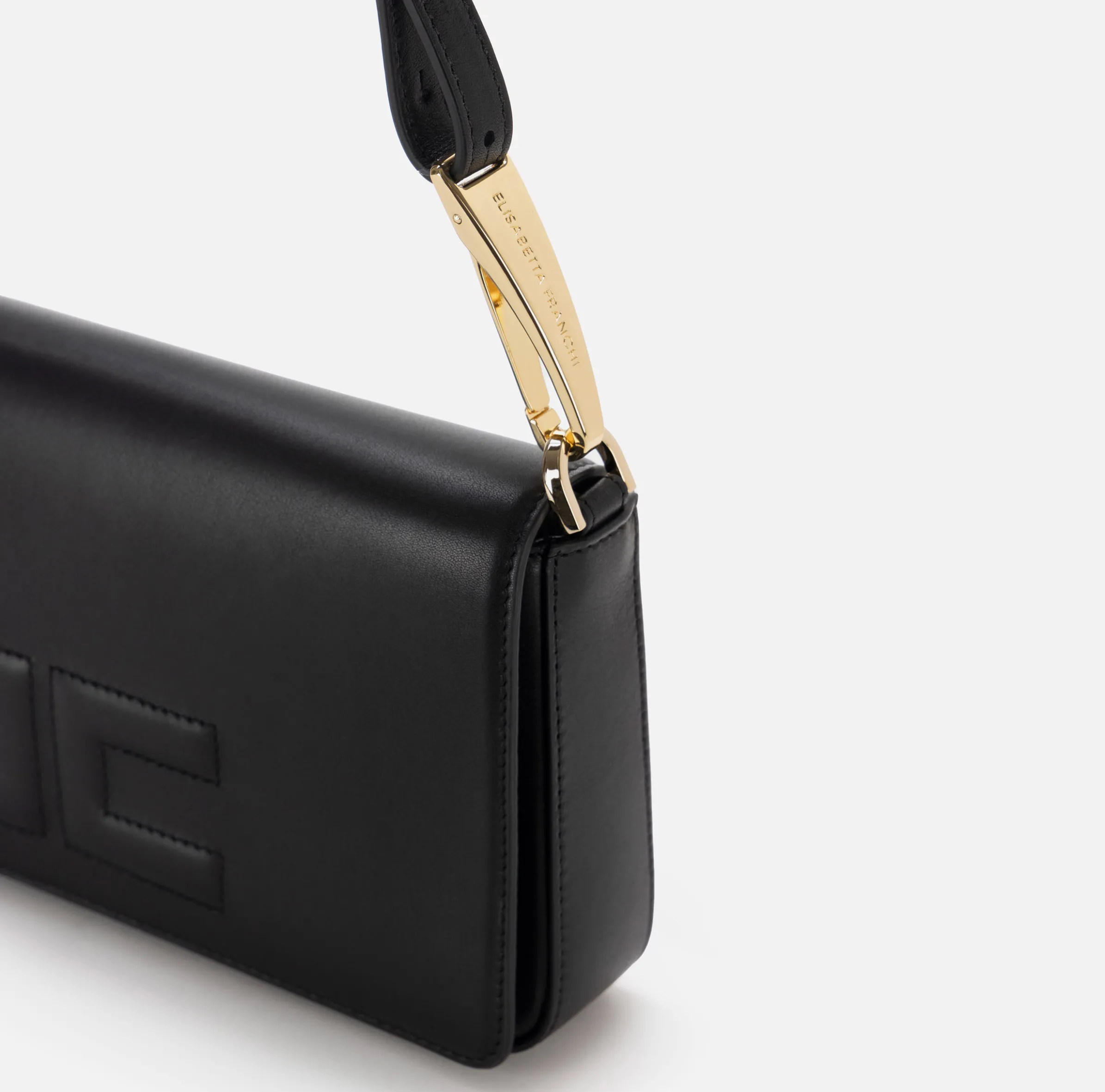 Borsa a tracolla in pelle con logo embossed