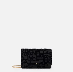 Borsa a tracolla in raso lettering