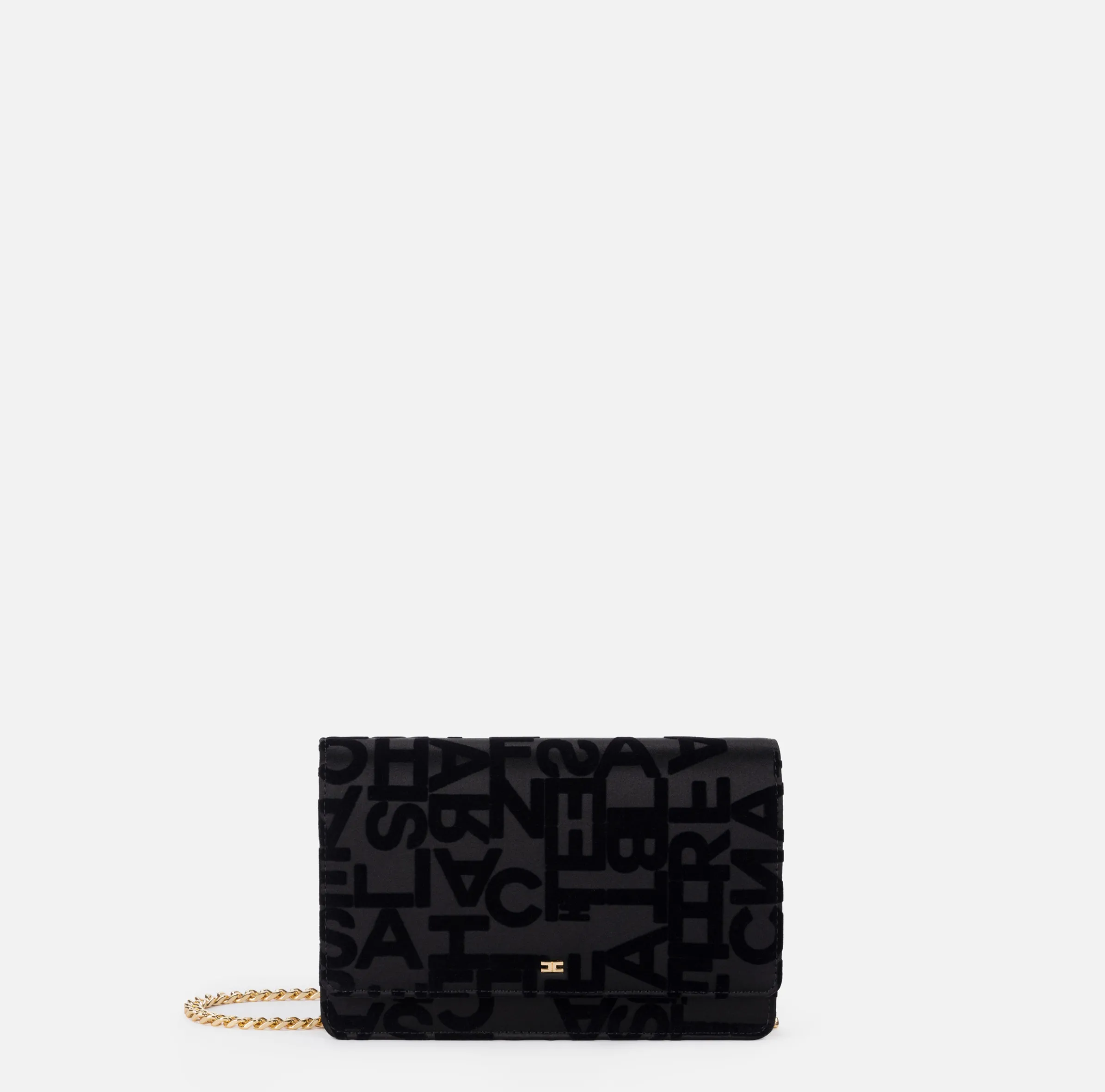Borsa a tracolla in raso lettering