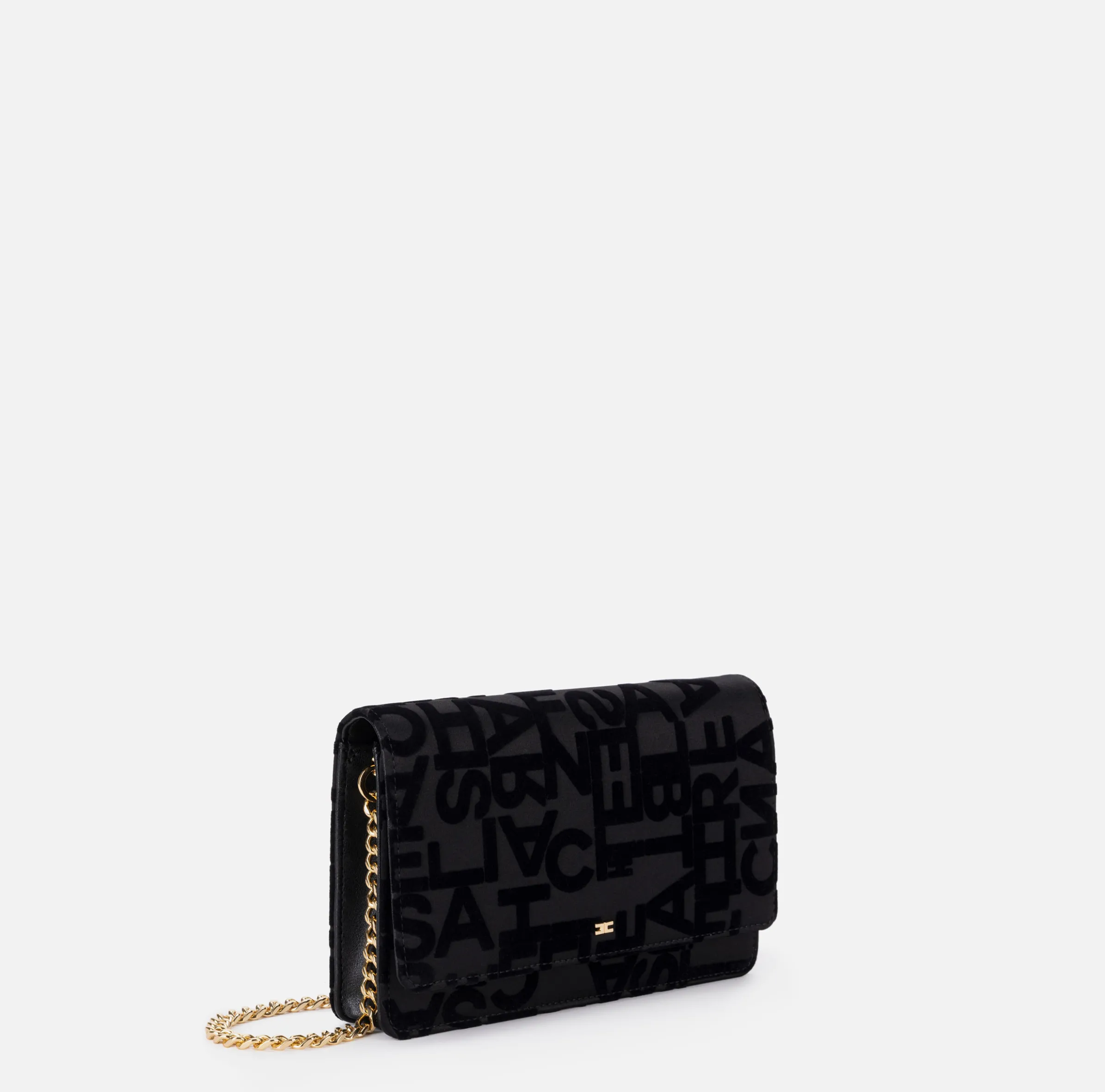 Borsa a tracolla in raso lettering