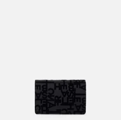 Borsa a tracolla in raso lettering