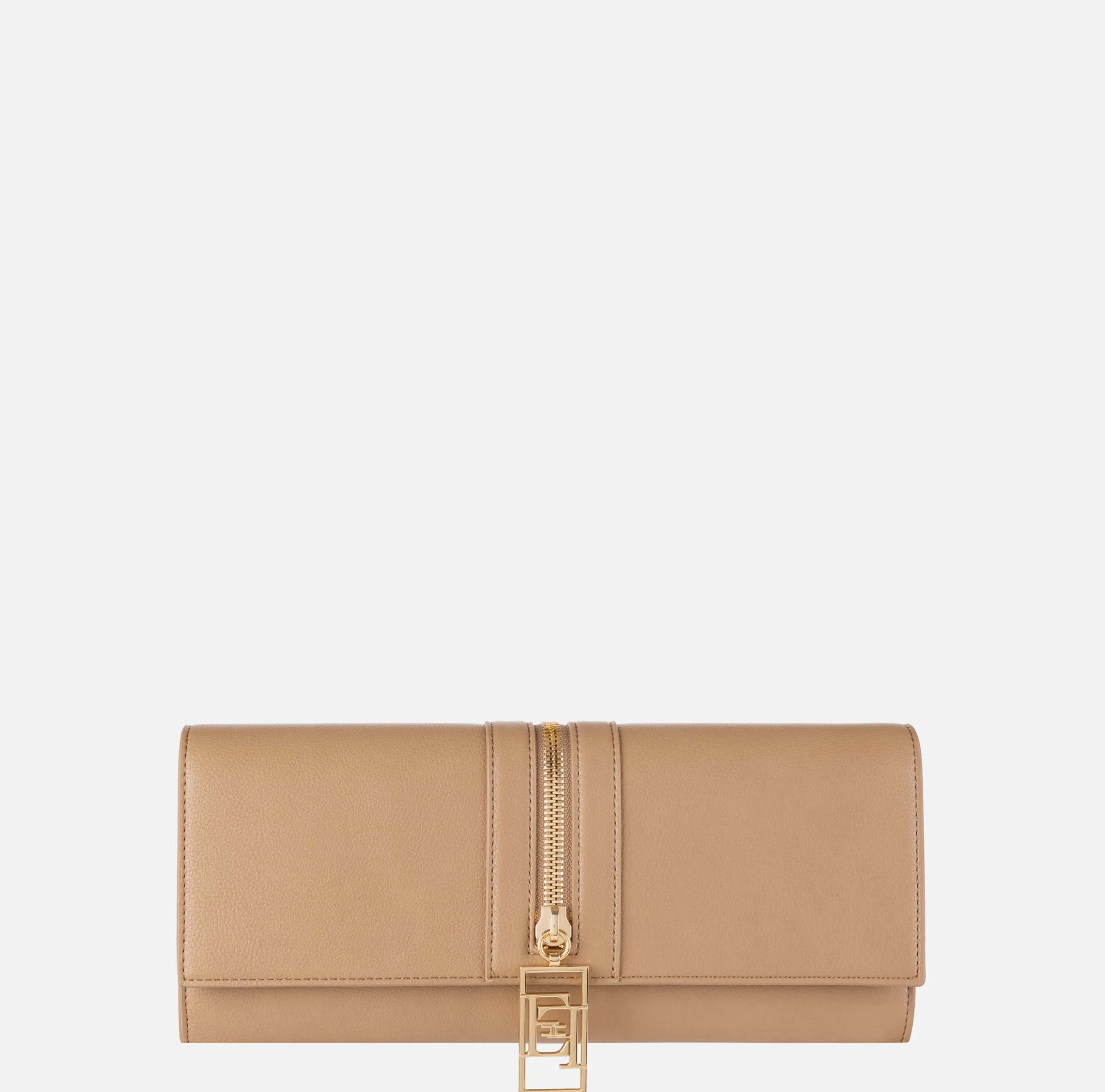 Borsa baguette in materiale effetto pelle con zip
