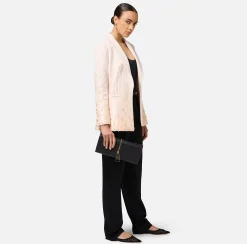 Borsa baguette in materiale effetto pelle con zip