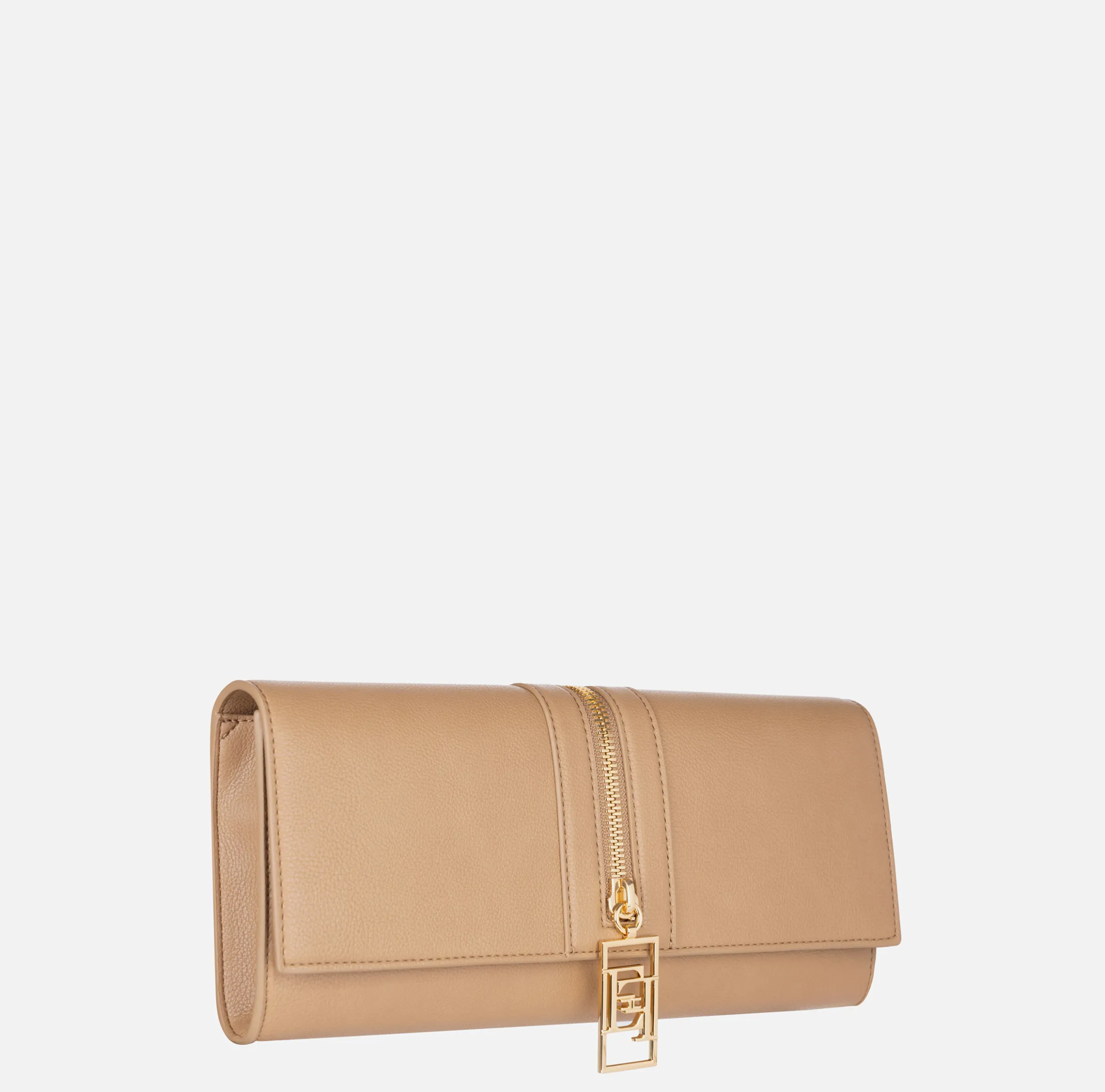 Borsa baguette in materiale effetto pelle con zip