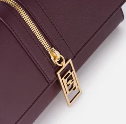 Borsa baguette in materiale effetto pelle con zip