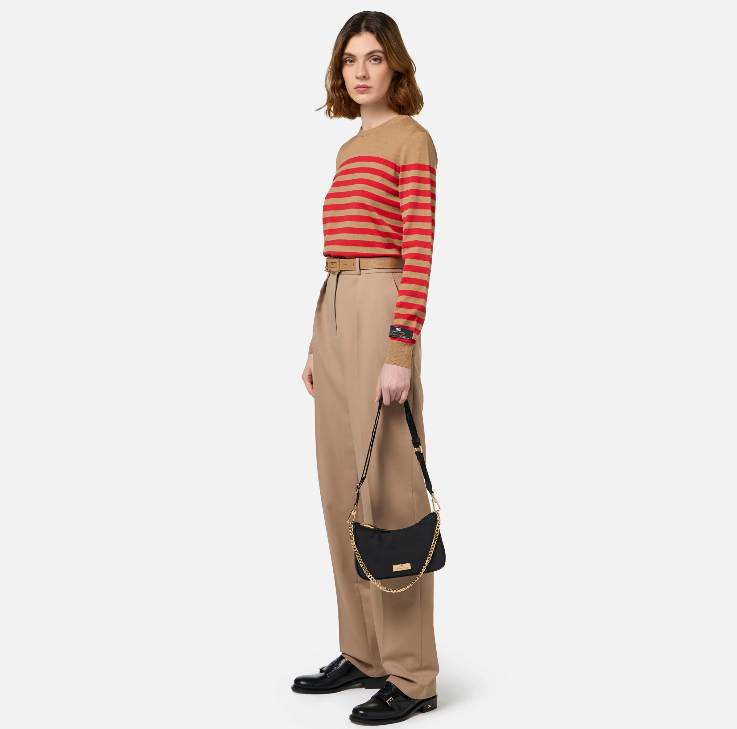 Borsa con doppia tracolla e logo