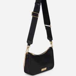Borsa con doppia tracolla e logo