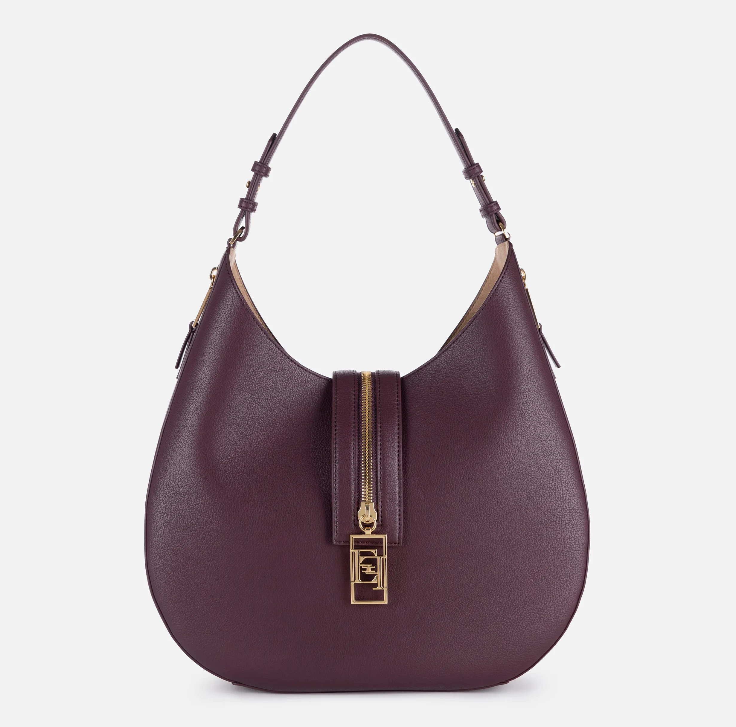 Borsa hobo grande in materiale effetto pelle con zip