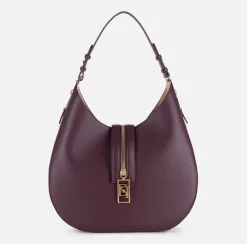 Borsa hobo grande in materiale effetto pelle con zip