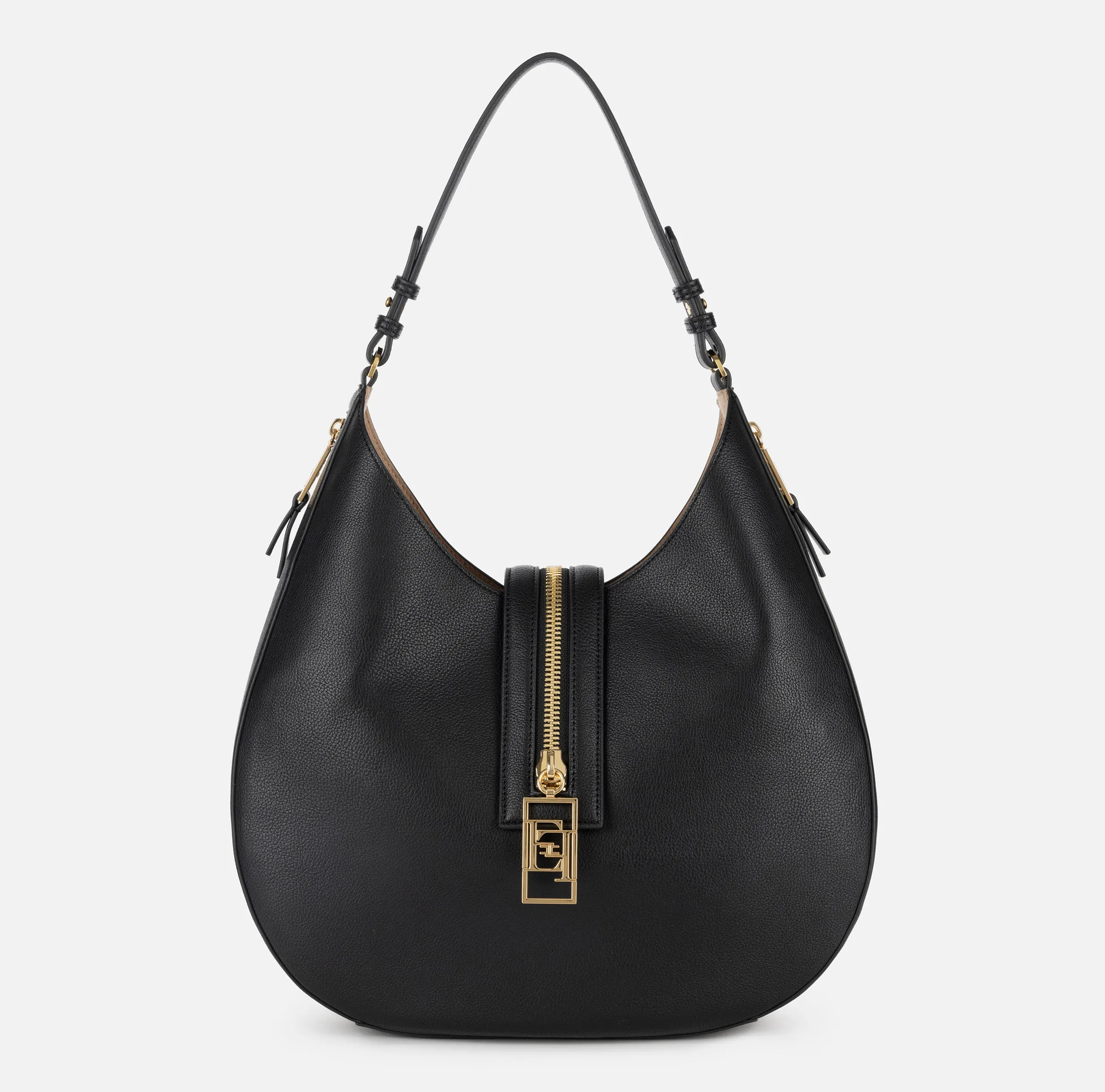 Borsa hobo grande in materiale effetto pelle con zip