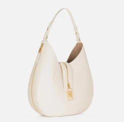 Borsa hobo grande in materiale effetto pelle con zip