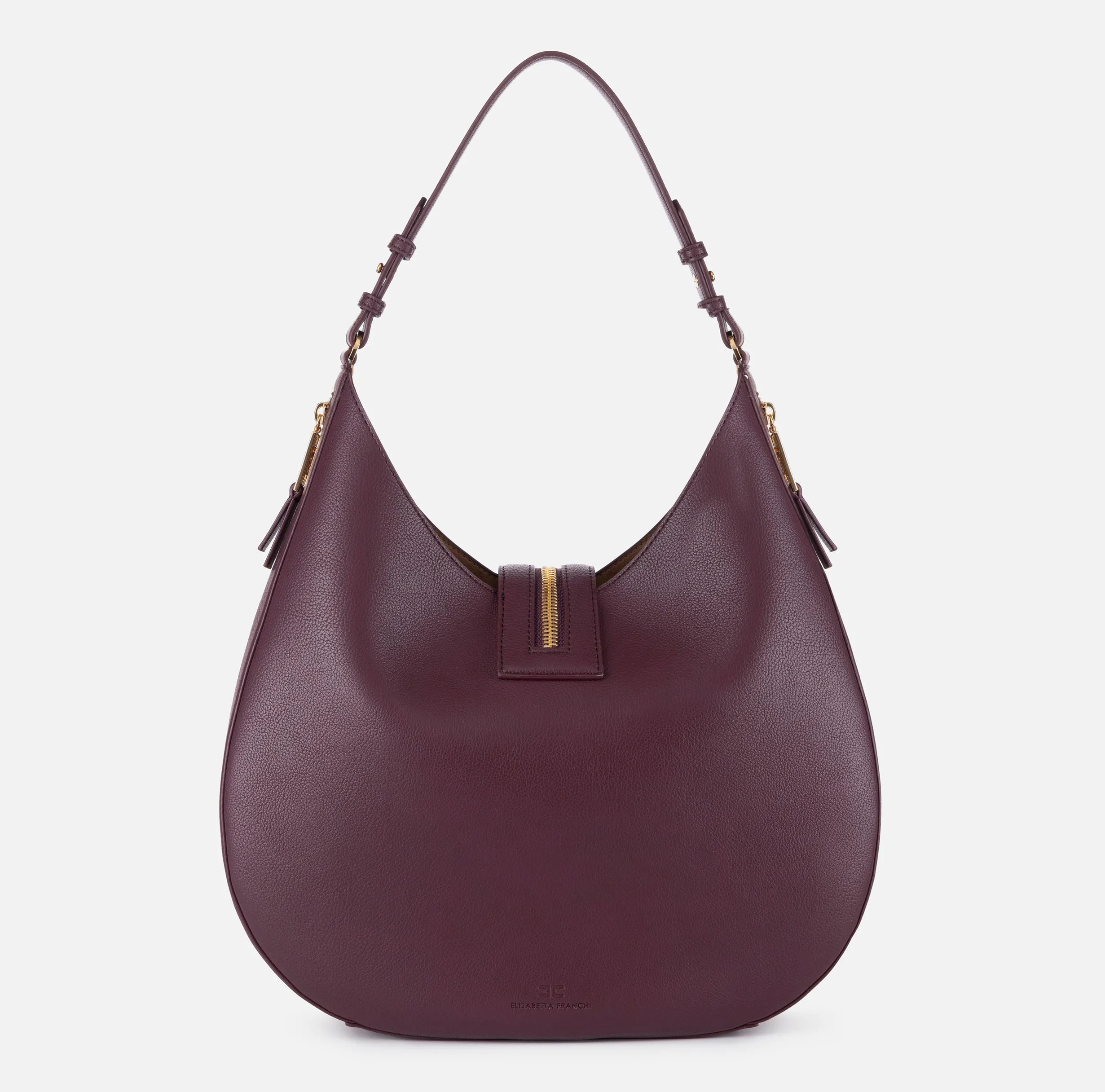 Borsa hobo grande in materiale effetto pelle con zip