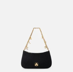 Borsa hobo in tessuto con tracolla charms