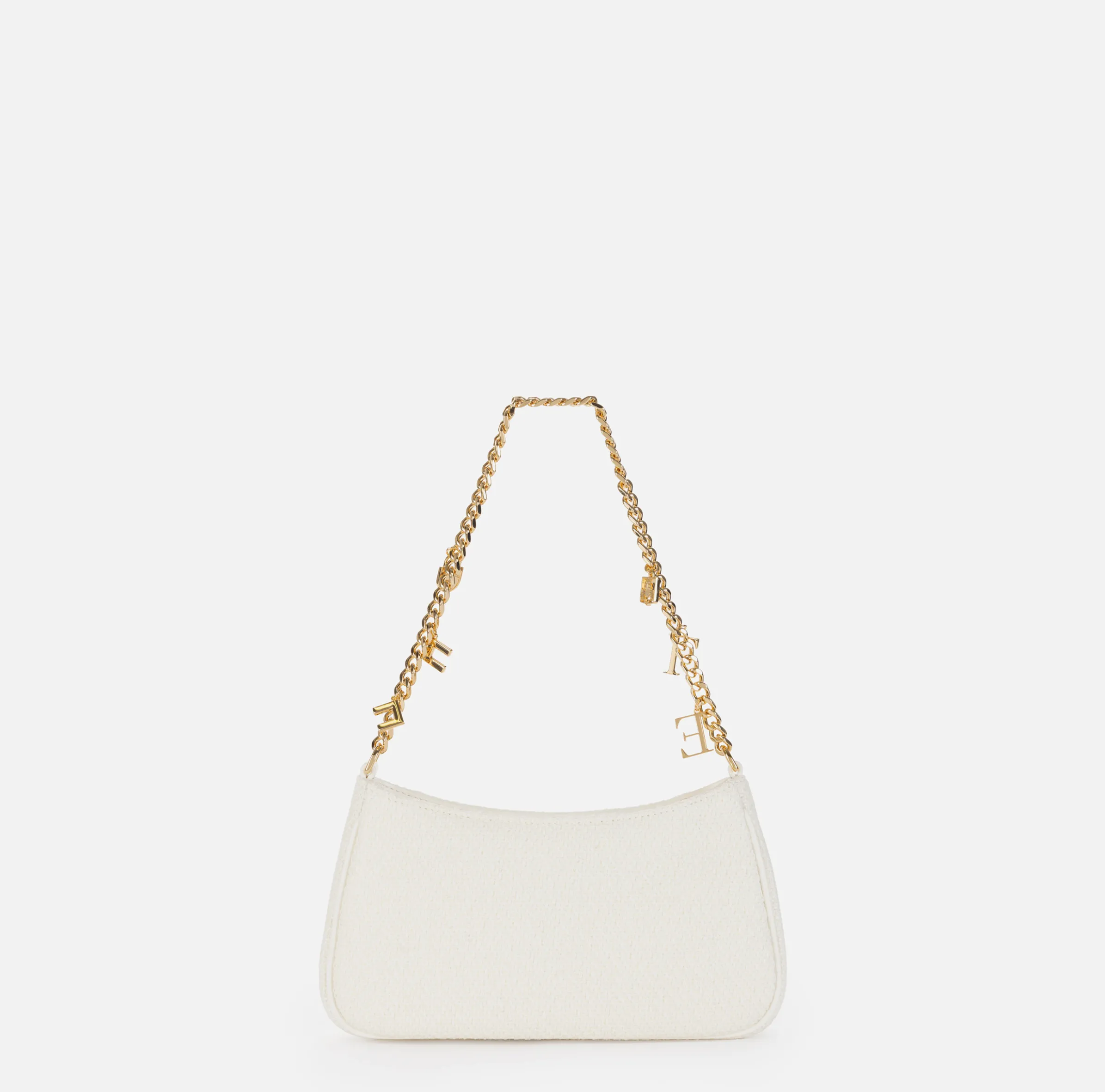 Borsa hobo in tessuto con tracolla charms