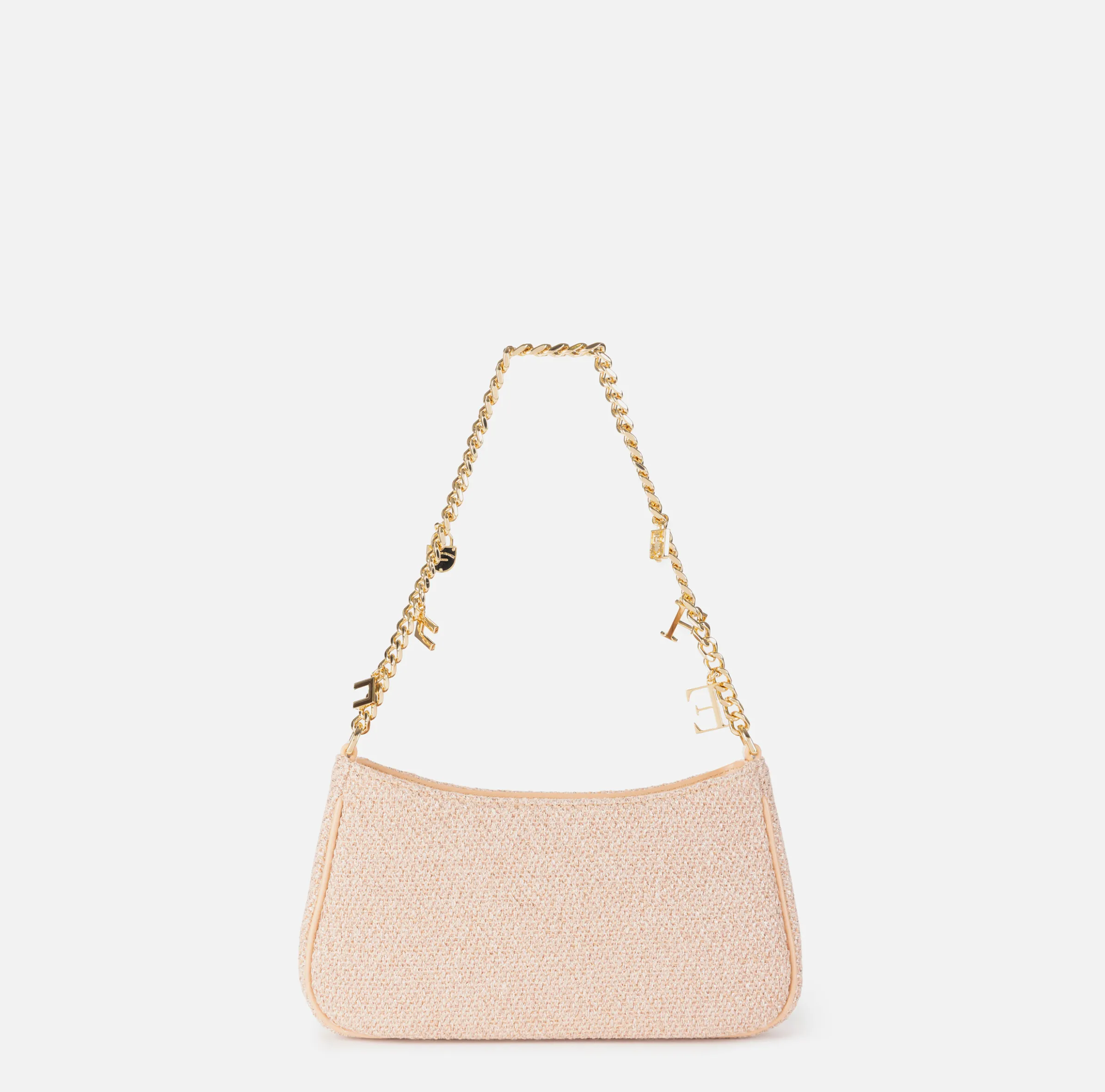 Borsa hobo in tessuto con tracolla charms