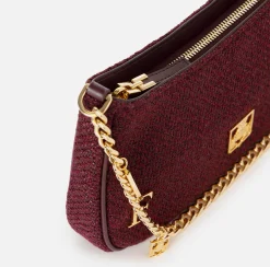 Borsa hobo in tessuto con tracolla charms
