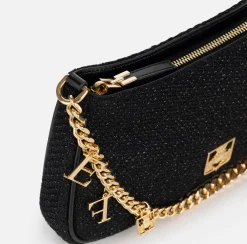 Borsa hobo in tessuto con tracolla charms