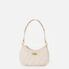 Borsa hobo in tessuto embossed con lettering